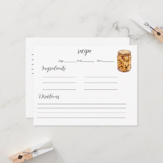 Rezept-Karte für Cookies (Vorderseite/Rückseite Beispiel)