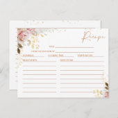 Rezept-Karte für das blütenfarbene Brautparty Postkarte (Vorne/Hinten)