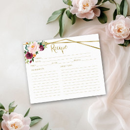 Rezept-Karte für das blütenfarbene Burgund-Brautpa