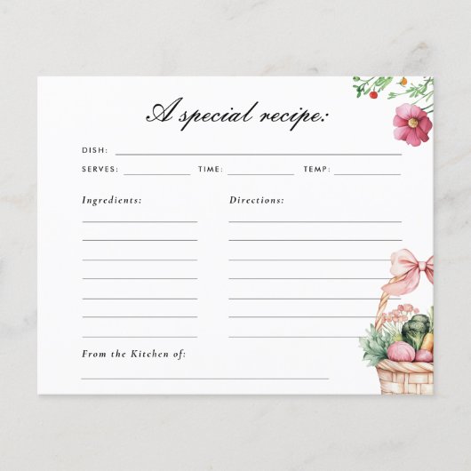 Rezept-Karte für das Brautparty frisch (Vorderseite)