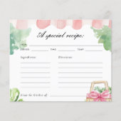 Rezept-Karte für das Brautparty frisch (Vorderseite)