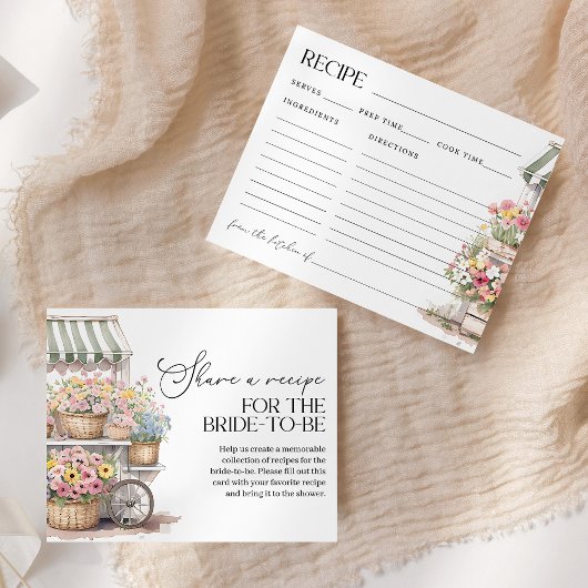 Rezept-Karte für das Brautparty frisch