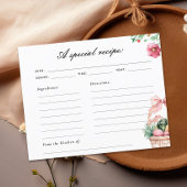Rezept-Karte für das Brautparty frisch