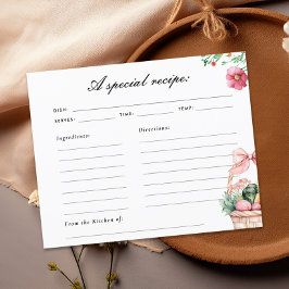 Rezept-Karte für das Brautparty frisch