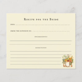 Rezept-Karte für das Brautparty frisch