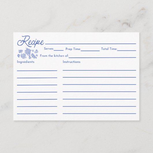 Rezept-Karte für das Brautparty frisch Begleitkarte (Vorderseite)