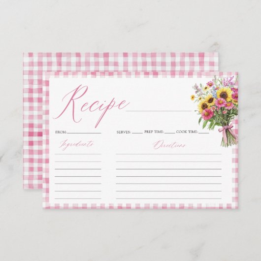 Rezept-Karte für das Brautparty frisch Einladung (Vorne/Hinten)