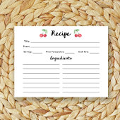 Rezept-Karte für das Brautparty Retro Cherries