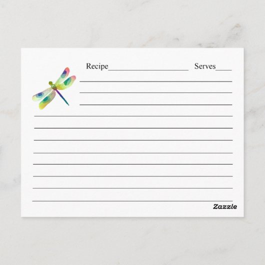 Rezept-Karte für das Fraktal der Libellen Postkarte (Rückseite)