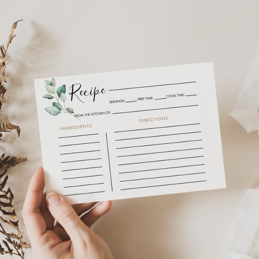 Rezept-Karte für das klassische formale grüne Brau