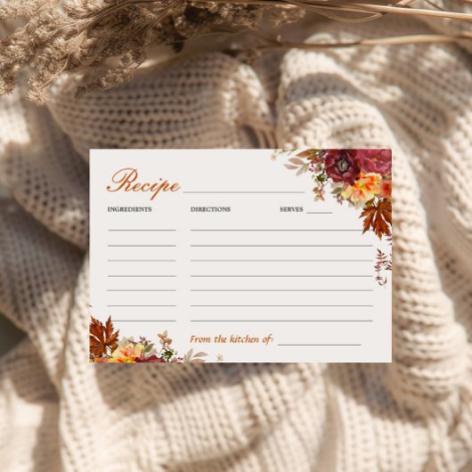 Rezept-Karte für den Herbst Begleitkarte