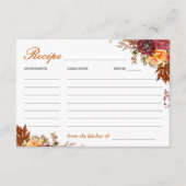 Rezept-Karte für den Herbst Begleitkarte (Vorderseite)