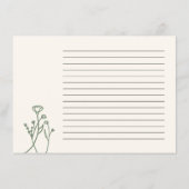 Rezept-Karte für die Braut Rustikale Wildblume Begleitkarte (Rückseite)