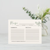Rezept-Karte für die Braut Rustikale Wildblume Begleitkarte (Stehend Vorderseite)