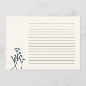 Rezept-Karte für die Braut Rustikale Wildblume Begleitkarte (Rückseite)