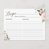 Rezept-Karte für die Rosa-Rosa-Blüte Postkarte (Vorderseite)