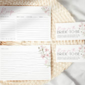 Rezept-Karte für die Wildblumen "Braut blush Pink" Einladung