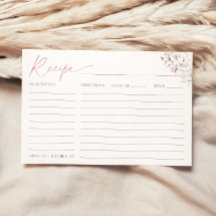 Rezept-Karte für die Wildblumen "Braut blush Pink"