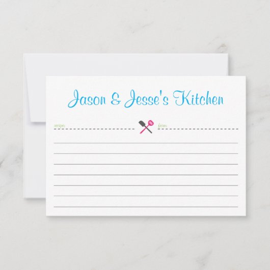 Rezept-Karte für Dusche oder Haushaltswärmung (Vorderseite)