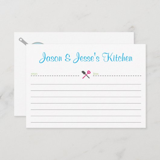 Rezept-Karte für Dusche oder Haushaltswärmung (Vorne/Hinten)