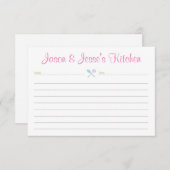 Rezept-Karte für Dusche oder Haushaltswärmung Begleitkarte (Vorne/Hinten)