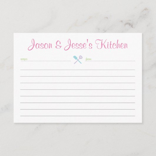 Rezept-Karte für Dusche oder Haushaltswärmung Begleitkarte (Vorderseite)