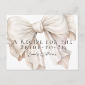 Rezept-Karte für Elfenbeinweißschwanz-Brautparty (Vorderseite)