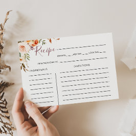 Rezept-Karte für klassisches Boho Brautparty