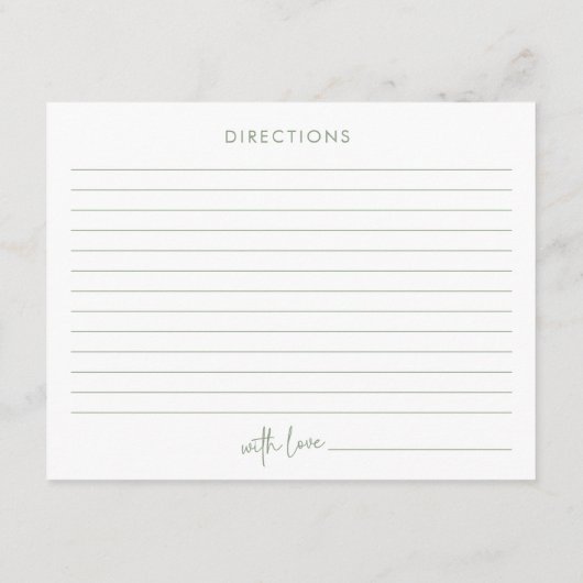 Rezept-Karte für Minimalistisches Brautparty in We Begleitkarte (Rückseite)