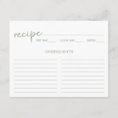 Rezept-Karte für Minimalistisches Brautparty in We Begleitkarte (Vorderseite)