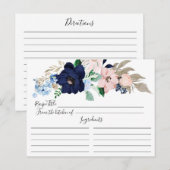 Rezept-Karte für Navy & Blush Postkarte (Vorne/Hinten)