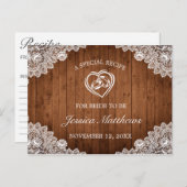 Rezept-Karte für rustikales Brautparty aus Holz un Postkarte (Vorne/Hinten)