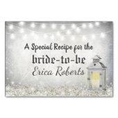 Rezept-Karte für rustikales Weißes Brautparty Tischnummer (Vorderseite)