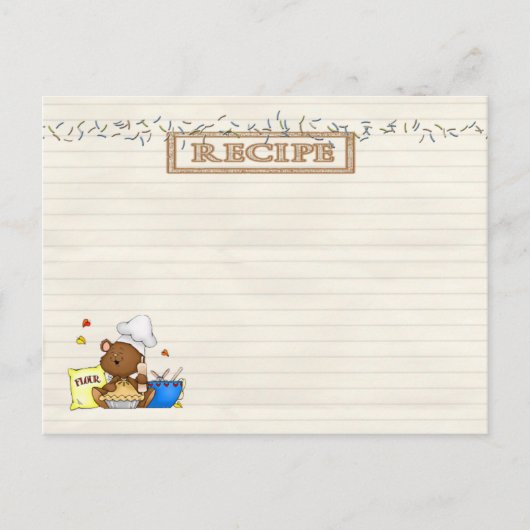 Rezept-Karte für teddy-Koch Postkarte (Vorderseite)