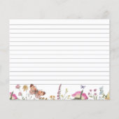 Rezept-Karte für Wildblume und Schmetterling-Braut (Rückseite)