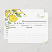 Rezept-Karte für Zitrone und Foliage Brautparty Postkarte (Vorne/Hinten)