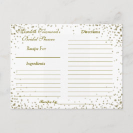 Rezept-Karte | Gold Confetti Einladungspostkarte