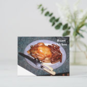 Rezept-Karte - Huhn geröstet Postkarte (Stehend Vorderseite)