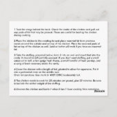 Rezept-Karte - Huhn geröstet Postkarte (Rückseite)