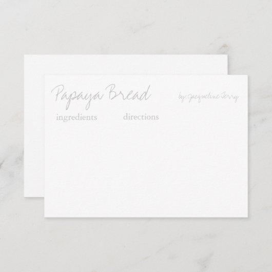 Rezept-Karte | Ihr Rezept |gr (Vorne/Hinten)