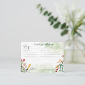 Rezept-Karte mit Aquarellfarben-Wildblumen Begleitkarte (Stehend Vorderseite)
