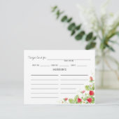 Rezept-Karte mit Erdbeeren Postkarte (Stehend Vorderseite)