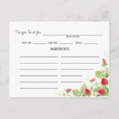 Rezept-Karte mit Erdbeeren Postkarte (Vorderseite)