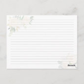 Rezept-Karte mit weißem Brautparty Postkarte (Rückseite)