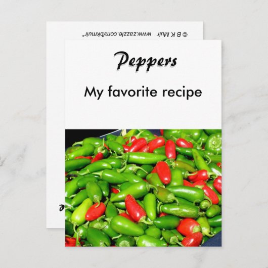 Rezept-Karte - Paprikaschoten Postkarte (Vorne/Hinten)
