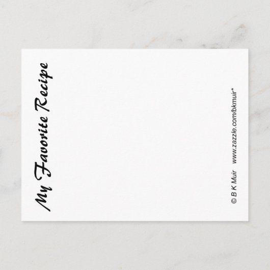 Rezept-Karte - Paprikaschoten Postkarte (Rückseite)