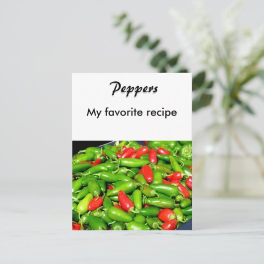 Rezept-Karte - Paprikaschoten Postkarte (Stehend Vorderseite)