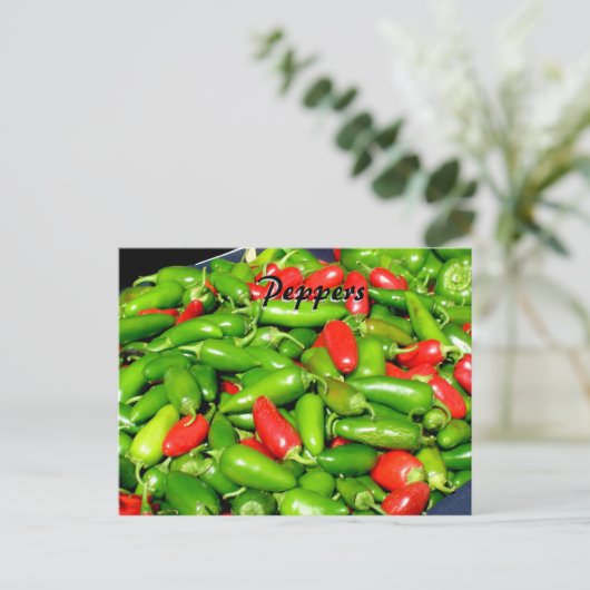 Rezept-Karte - Paprikaschoten Postkarte (Stehend Vorderseite)