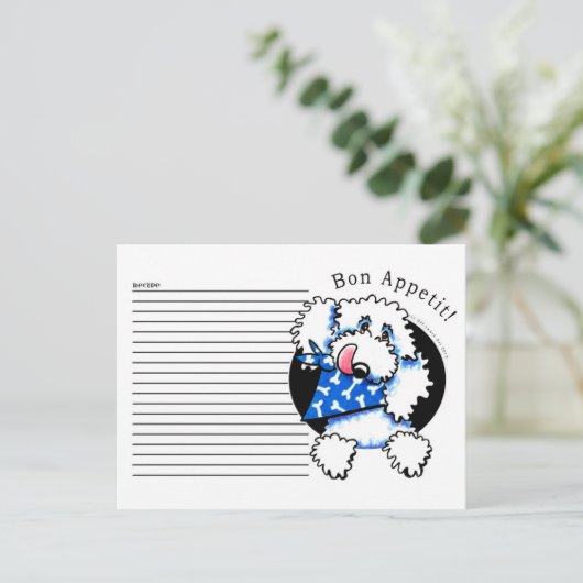 Rezept Karte Poodle Bon Appetit Weiß (Stehend Vorderseite)