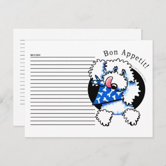 Rezept Karte Poodle Bon Appetit Weiß (Vorne/Hinten)